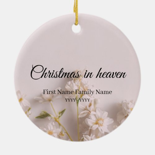 Christmas in heaven memorial ornament wildflower