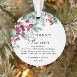 Christmas In Heaven Memorial Photo Acrylic Ornament