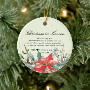 Christmas In Heaven Memorial Photo Keepsake Ceramic Ornament