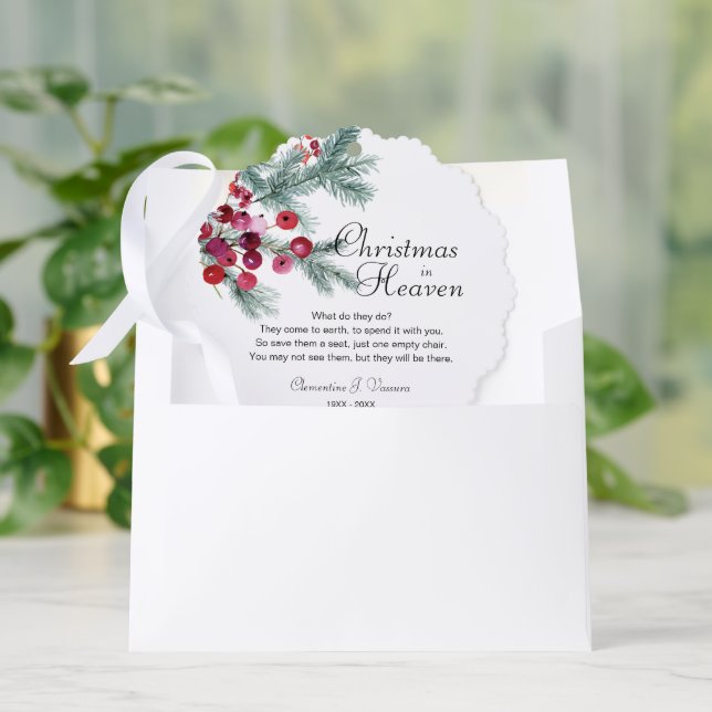 Christmas In Heaven Memorial Photo Ornament Card (Envelope)