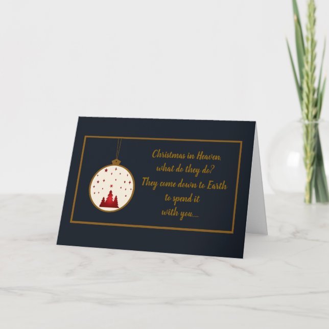 Christmas in Heaven Memorial,Remembrance Card (Front)