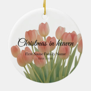Christmas in heaven memorial tulip ceramic ornament