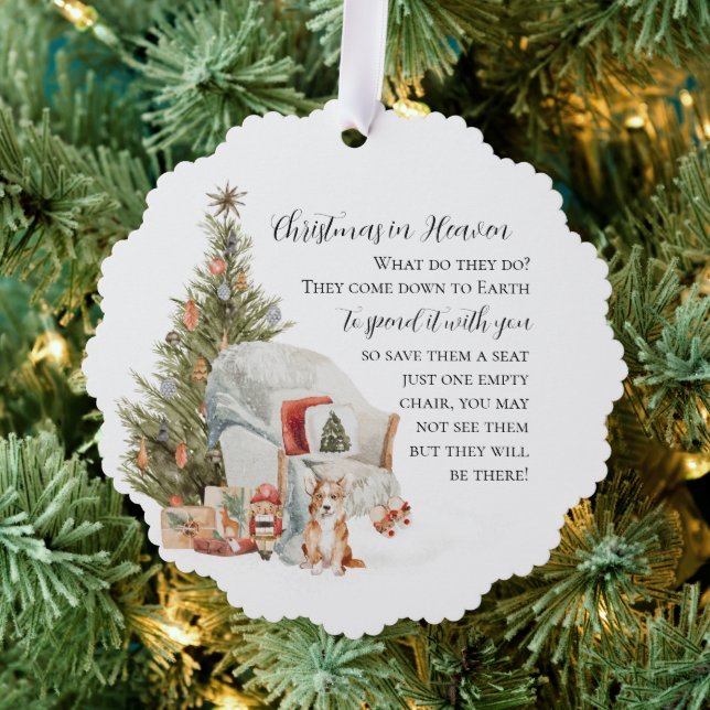 Christmas in Heaven | Photo Memorial Ornament Card (Insitu (Tree))