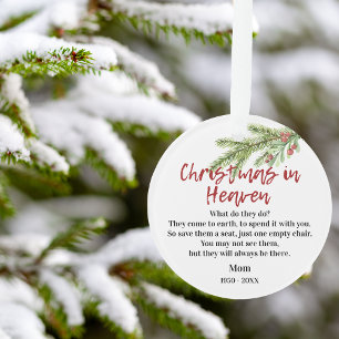 Christmas In Heaven Poem Memorial Winter Greenery Ornament