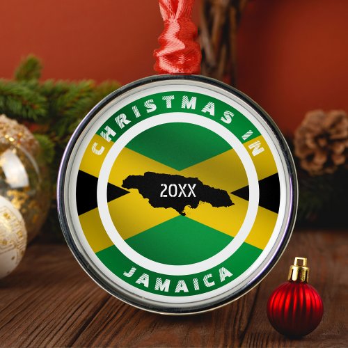 Christmas in Jamaica Jamaican Holiday Vacation Metal Ornament