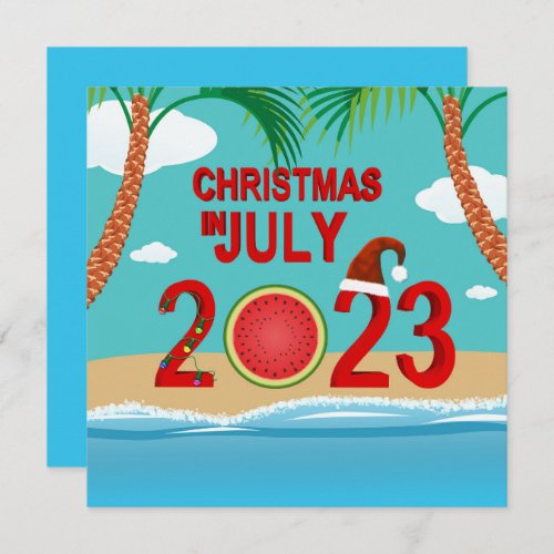 Christmas in July 2023 Watermelon Beach Invitation