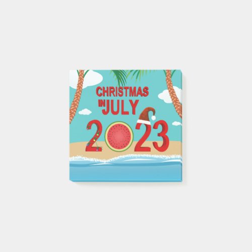Christmas in July 2023 Watermelon Beach Post_it Notes