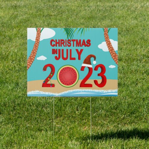 Christmas in July 2023 Watermelon Beach Sign