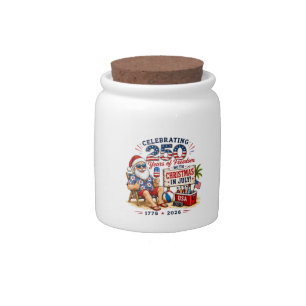 Christmas in July 250 Years 1776 2026 Patriotic Su Candy Jar
