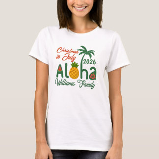 Christmas In July Aloha Personalized T-Shirt