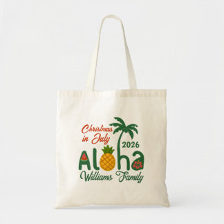 Christmas In July Aloha Personalized Tote Bag