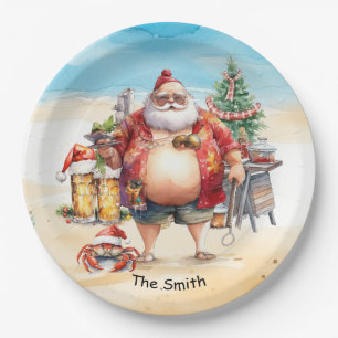 Christmas in July at the beach Paper Plates