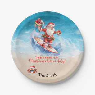 Christmas in July at the beach  Paper Plates