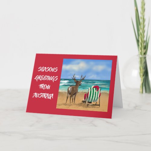 Christmas in July  Australia Beach Theme Holiday Card