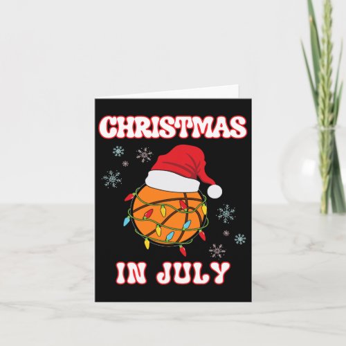 Christmas In July Basketball Fan Xmas Summer Women Card