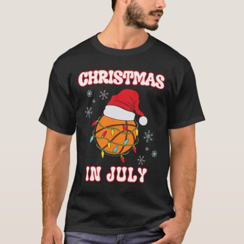 Christmas In July Basketball Fan Xmas Summer Women T_Shirt