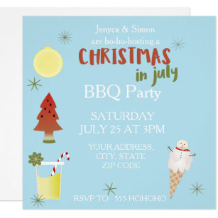 in july christmas invitations zazzle