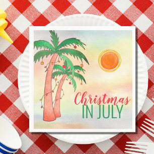 Christmas in July BBQ Party Palm Trees Napkins