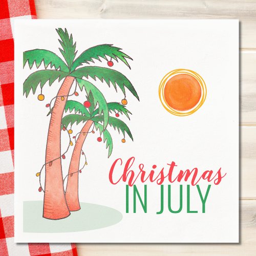 Christmas in July BBQ Party Palm Trees Napkins