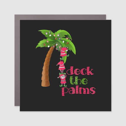 Christmas In July Beach Deck Palms Cruise Car Magnet