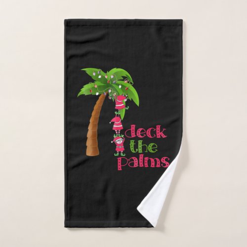Christmas In July Beach Deck Palms Cruise Hand Towel
