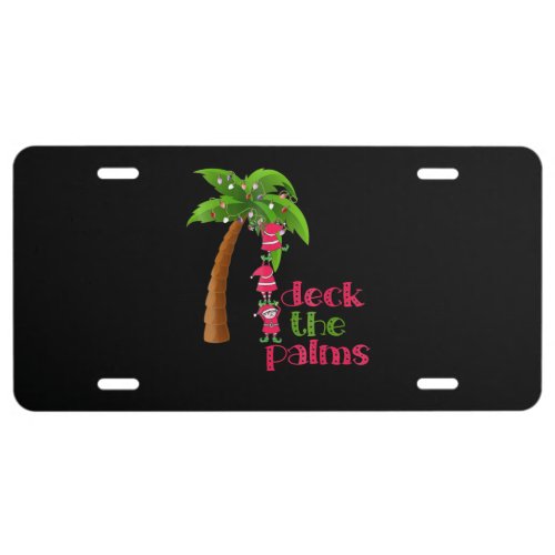 Christmas In July Beach Deck Palms Cruise License Plate