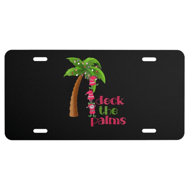 Christmas In July Beach Deck Palms Cruise License Plate (Front)
