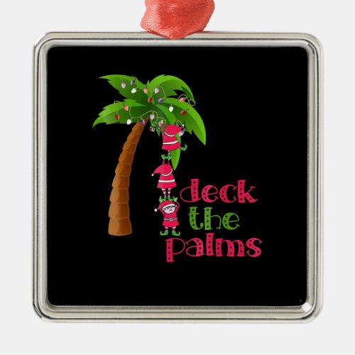 Christmas In July Beach Deck Palms Cruise Metal Ornament
