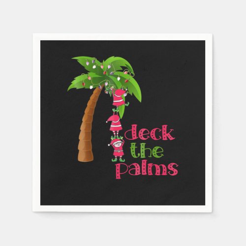 Christmas In July Beach Deck Palms Cruise Napkins