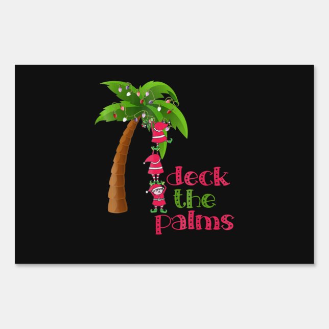 Christmas In July Beach Deck Palms Cruise Sign (Front)