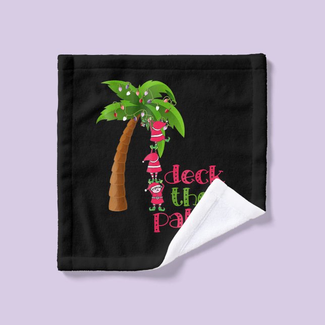 Christmas In July Beach Deck Palms Cruise Wash Cloth (Wash Cloth)