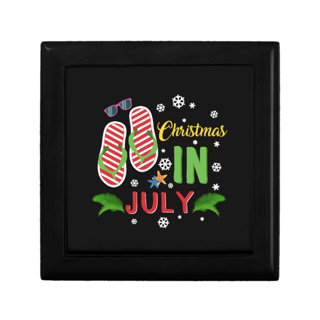 Christmas In July Beach Flip Flops Sunglasses Sun Gift Box (Front)