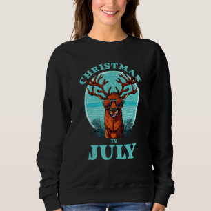 Christmas in July Beach Summer Reindeer Beach Bash Sweatshirt