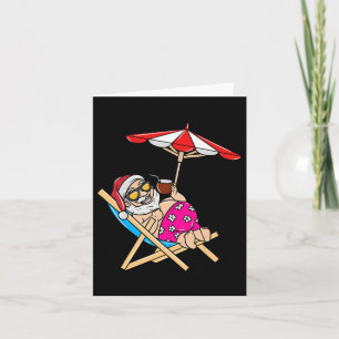 Christmas In July Beach Summer Santa Card