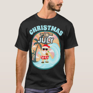 Christmas in July  Beach Summer Vacation Santa Haw T-Shirt
