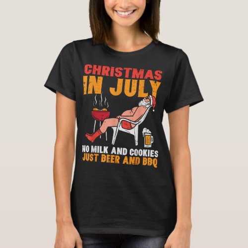 Christmas In July Beer And Bbqummer Xmas In July M T_Shirt