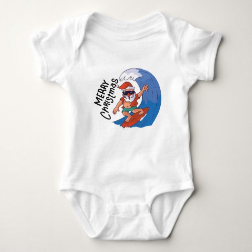 Christmas in July Card Classic Round Sticker Napki Baby Bodysuit