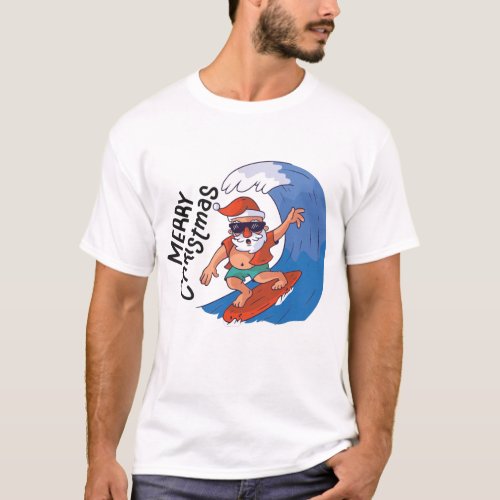 Christmas in July Card Classic Round Sticker Napki T-Shirt