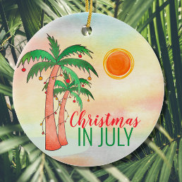 Christmas in July Ceramic Ornament