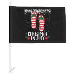 Christmas In July Christmas Flip Flops Summer Holi Car Flag