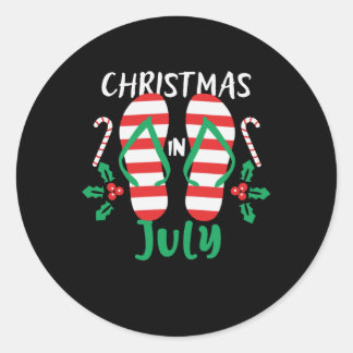 Christmas In July Classic Round Sticker