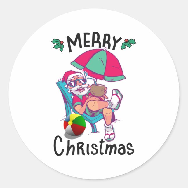 Christmas in July Classic Round Sticker (Front)