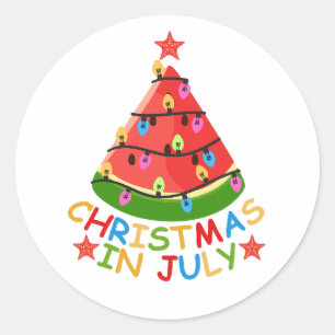 CHRISTMAS IN JULY CLASSIC ROUND STICKER