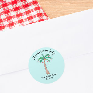 Christmas In July Classic Round Sticker