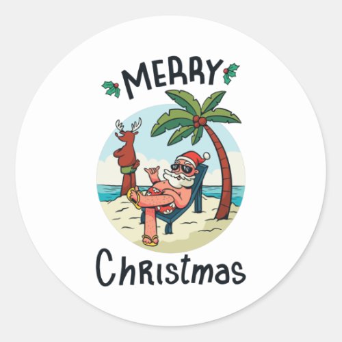 Christmas in July Classic Round Sticker