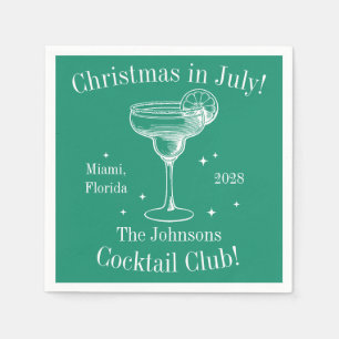 Christmas in July Cocktail Party Green Napkins