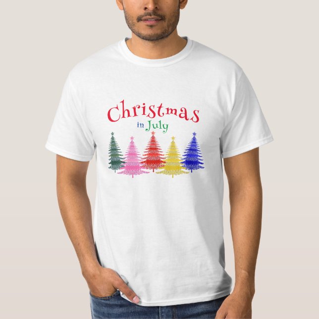 Christmas in July Colorful Fun T-Shirt (Front)