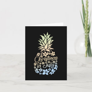 Christmas In July Colorful Pineapple Beach Summer  Card