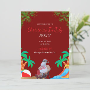 Christmas in July Custom Company Name & Logo Invitation