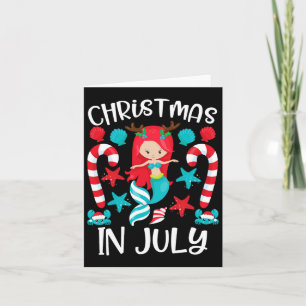Christmas In July Cute Mermaid Summer Card